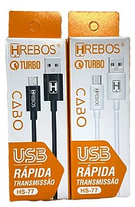 CABO USB TURBO 2.0 TIPO V8 MODEL HS-77 - HREBOS