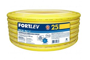 MANGUEIRA CORRUGADA 1/2 X 50M FLEXÍVEL AMARELA - FORTLEV