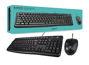 KIT TECLADO E MOUSE BÁSICO C/FIO USB PRETO - MK120 PRETO - LOGITECH