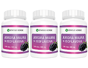 Kit 3 Amora Miúra + Isoflavona 500mg 360 cápsulas Status Verde - Ninho Verde
