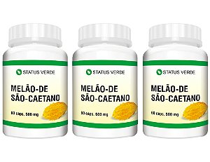 Kit 3 Melão De São Caetano 500mg 180 Cáps Status Verde