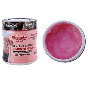 Creme Pimenta Negra Redutor de Gordura Localizada Reduz Medidas Emagrecedor Massagem Drenagem Corporal Rhenuks
