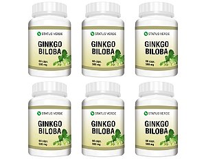 Kit 6 Ginkgo Biloba 360 Cápsulas 500 mg Status Verde