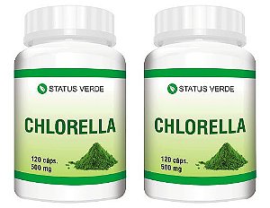 Kit 2 Chlorella 240 Cápsulas - 500 mg Status Verde