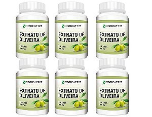 Kit 6 Extrato de Oliveira 720 Cápsulas 500 mg Status Verde