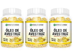Kit 3 Óleo De Avestruz 180 Cápsulas 500 mg Status Verde