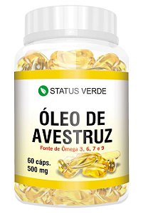 Óleo De Avestruz 60 Cápsulas 500mg Status Verde