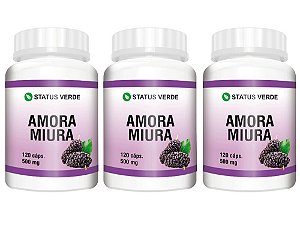 Kit 3 Amora Miura 360cáps 500mg - Status verde