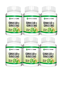 Kit 6 Ginkgo Biloba Com Ginseng 720cáps 500mg - Status Verde