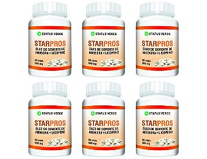 Kit 6 StarPros Óleo de Semente de Abobora+Licopeno 360cáps 500mg-Status Verde