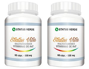 Kit 2 Status Vita Multivitaminico de AaZ 120 cápsulas 500mg - Natural  Status Verde