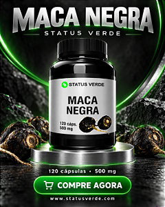 Maca Peruana Negra 120cáps 500mg - Status Verde