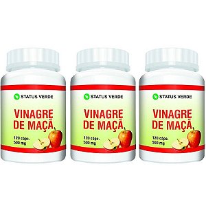 Kit 3 Vinagre de Maçã 360Cáps - 500mg Status Verde