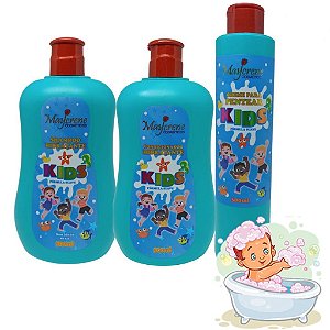 Kit Shampoo 500ml + Condicionador 500ml + Creme de Pentear 300ml Kids Hidratante Maycrene