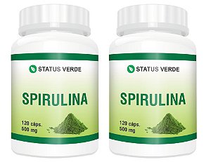 Kit 2 Spirulina 500mg 240 Cápsulas - Status Verde