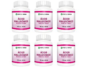 Kit 6 Ácido Hialurônico 500mg 720 Cápsulas - Status Verde