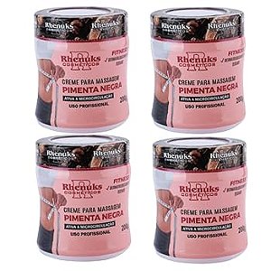 Kit 4 Gel Lipo Redutor de medidas Corporal e Abdominal Pimenta Negra Rhenuks