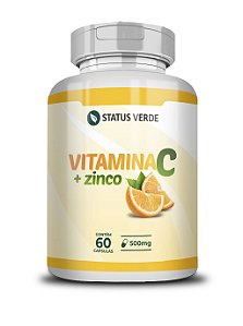 Vitamina C + Zinco 60Cáps-500mg Status Verde