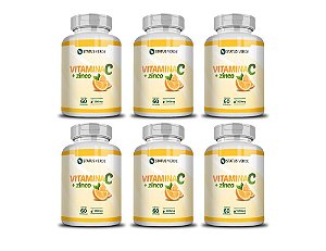 Kit 6 Vitamina C + Zinco 360Cáps-500mg Status Verde