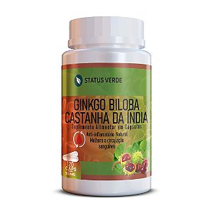 Ginkgo + Castanha da Índia 120Cáps 500mg Status Verde