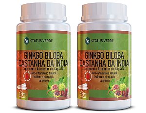 Kit 2 Ginkgo + Castanha da Índia 120Cáps 500mg Status Verde