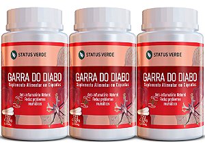 Kit 3 Garra do Diabo 360 Cápsulas 500mg Status Verde
