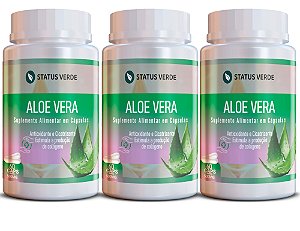Kit 3 Aloe Vera 180Cáps 500mg Status Verde