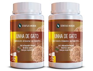 Kit 2 Unha de Gato 120Cáps 500mg Status Verde