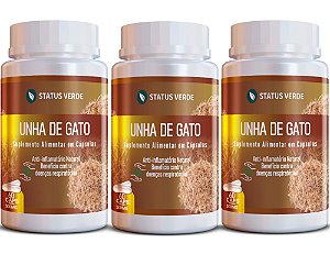 Kit 3 Unha de Gato 180Cáps 500mg Status Verde