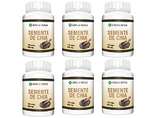 Kit 6 Semente de Chia 720Cáps 500mg Status Verde