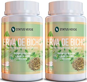 Kit 2 Erva de Bicho 120 Cápsulas 500mg Status Verde
