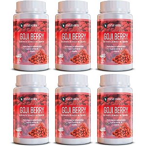 Kit 6 Goji Berry 720Cáps 500mg Status Verde
