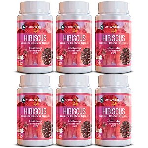 Kit 6 Hibiscus 360Cáps 500mg Status Verde