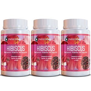 Kit 3 Hibiscus 360Cáps 500mg Status Verde