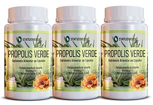 Kit 3 Extrato de Própolis Verde 180 Cápsulas 500mg Status Verde