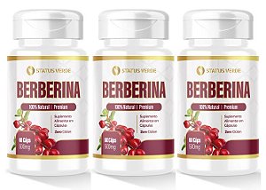 Kit 3 Berberina 180 Cápsulas 500mg Status verde