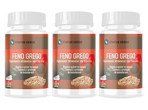kit 3 Feno Grego 180 Cápsulas 500 mg Status Verde