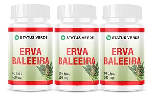 Kit 3 Erva Baleeira 180 Cápsulas 500mg Status Verde