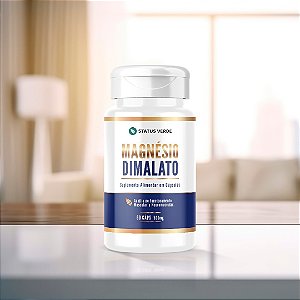 Kit 12 Magnésio Dimalato 1200 Cápsulas 500mg Status Verde