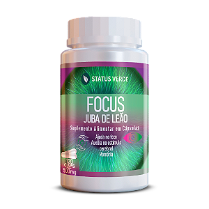 Kit 12 Focus Juba de Leão 1440 Cápsulas 500mg Status Verde