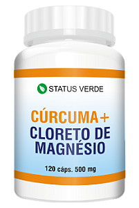 Kit 12 Cúrcuma + Cloreto de Magnésio 1440 Cápsulas  500mg Status Verde