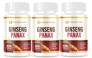 Kit 3 Ginseng Panax 180 Cápsulas 500mg Status Verde