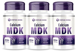 Kit 3 Calcium MDK 180 Cápsulas 1000mg Status Verde