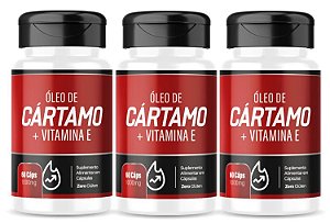 Kit 3 Óleo de Cartámo + Vitamina E 1000 Mg 180 Cápsulas Status Verde