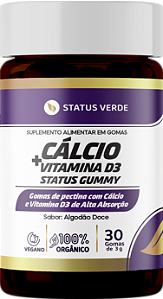Kit 12 Cálcio e Vitamina D3 - 60 Gomas Sabor Algodão Doce Status Gummy