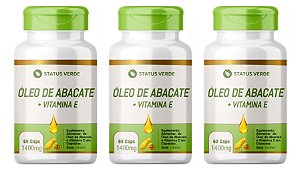 Kit 3 Óleo de Abacate + Vitamina E 180 Cápsulas 1400Mg Status Verde