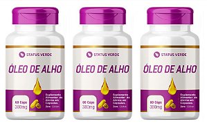 Kit 3 Óleo de Alho 180 Cápsulas 380 mg Status Verde