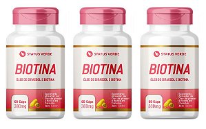 Kit 3 Biotina 180 Cápsulas 380 mg Status Verde