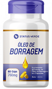 Óleo de Borragem 60 Cápsulas 760 mg  Status verde