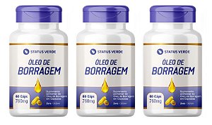 Kit 3 Óleo de Borragem 180 Cápsulas 760 mg  Status Verde